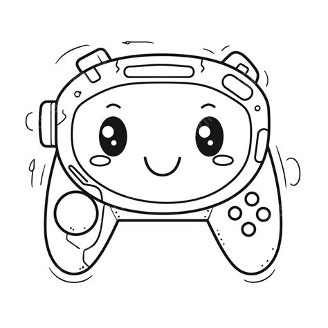 게임 컨트롤러 개요 스케치 드로잉을 위한 귀여운 색칠 페이지 벡터 게임 온라인 그림 게임 온라인 개요 게임 온라인 스케치