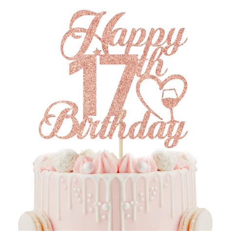 Buy Happy 17th Birthday Cake Topper 17th Birthday Decorations For