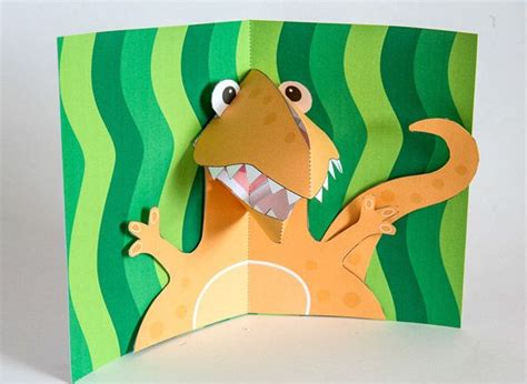 Pop Up Dinosaur Pop Up Card Templates Pop Up Cards Paper Crafts