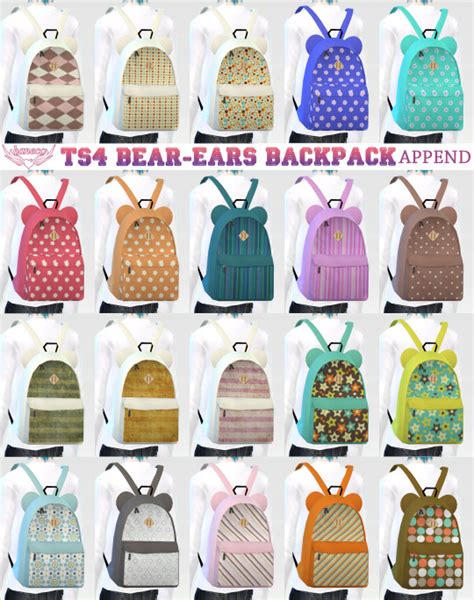 Bear Ears Backpack At Hanecos Box Sims 4 Updates