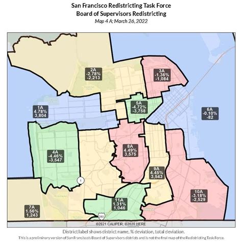 Redistricting Draft Maps 4a 4b 4c And 4d Sf Supervisor Districts