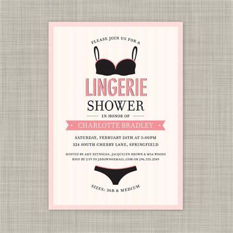 Items Similar To Lingerie Shower Invitations Wedding Shower Invites