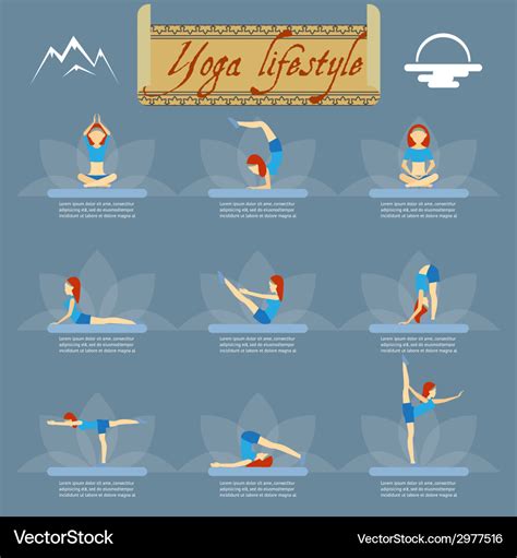 Yoga Poses Icons Royalty Free Vector Image Vectorstock