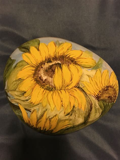 Sunflowers Painted Rock Камни Рисунки