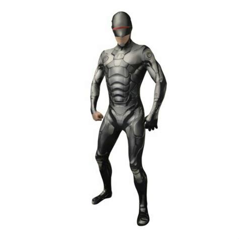 Robocop Morphsuit Fancy Dress Costume Superhero Funny Adult Mens Size