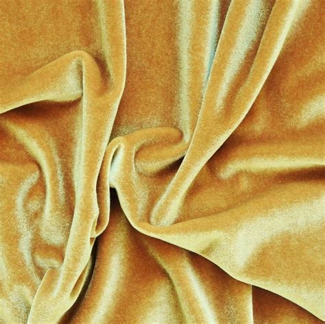 Gold Velvet Fabric • Solid Stone Fabrics • Stretch Velvet Fabric By The