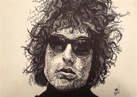 My Drawing Of Dylan Using Lyrics From His Songs Rbobdylan
