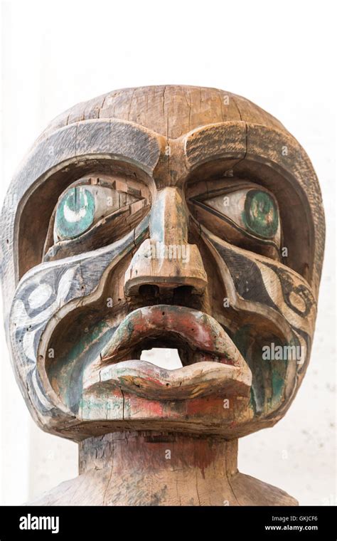Ancient Inuit Totem In Alaska Stock Photo Alamy