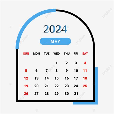 2024 May Month Calendar With Black And Skyblue Unique Design Calendar
