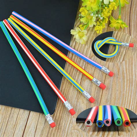 Colorful Magic Bendy Flexible Soft Pencil With Eraser For Kids Writing