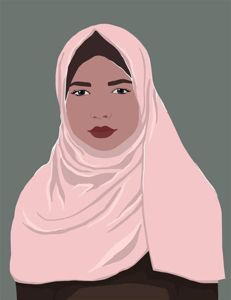 Premium Vector Beautiful Muslim Woman In Hijab Vector Flat Illustration