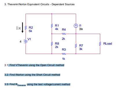 Solved 3 Theveninnorton Equivalent Circuits Dependent