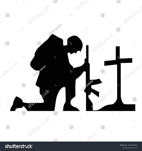 Praying Soldier Silhouette