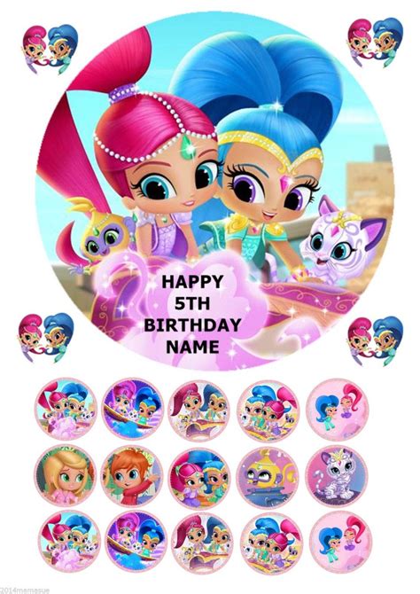 Shimmer And Shine Edible Birthday Cake Decoration Topper Shimmer And