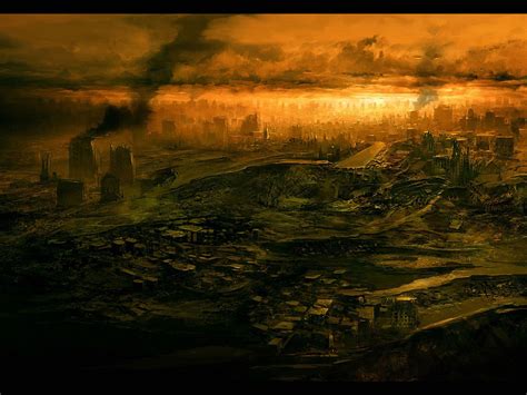 Savage Burning City Post Apocalyptic Art Apocalypse Art Before And