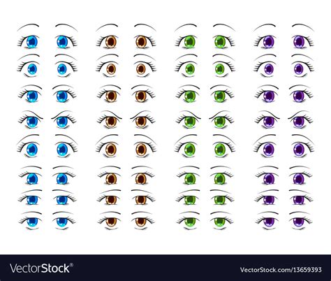 Cute Anime Eyes In Manga Style Royalty Free Vector Image