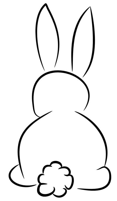 A Black And White Drawing Of A Bunny Sitting On The Ground With Its