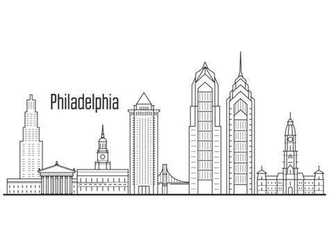 Best Philly Skyline Outline Illustrations Royalty Free Vector Graphics