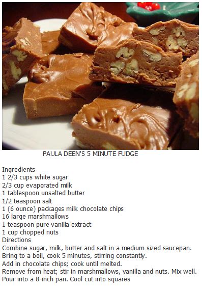 Easy peanut butter pie inspired by paula deen. PAULA DEEN'S 5 MINUTE FUDGE … | Fudge recipes, Homemade ...