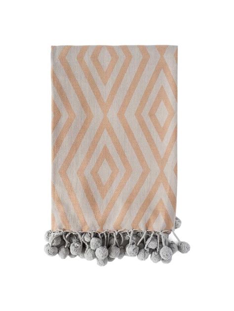Vincent Throw Gold And Gray With Images Pom Pom Throw Blanket Pom