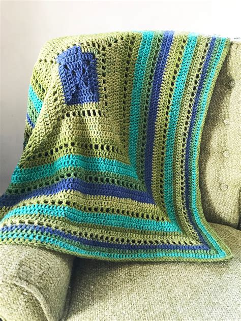 Granny Filet Square Afghan Crochet Pattern Marias Blue Crayon
