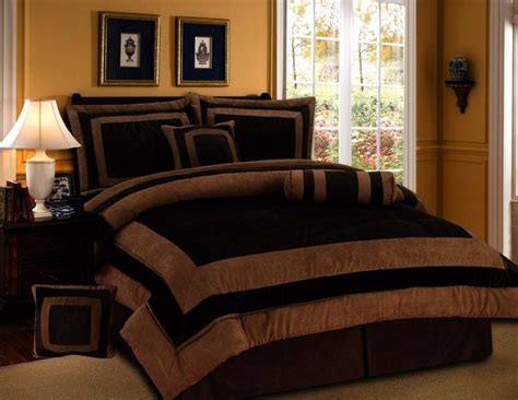 Shop for black and brown comforter at bed bath & beyond. 7 Pieces Chocolate Brown Suede Comforter Set King Bedding ...