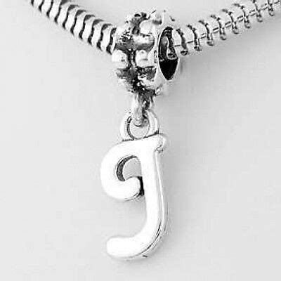 Sterling Silver Dangling Fancy Letter J Initial J European Bead Ebay