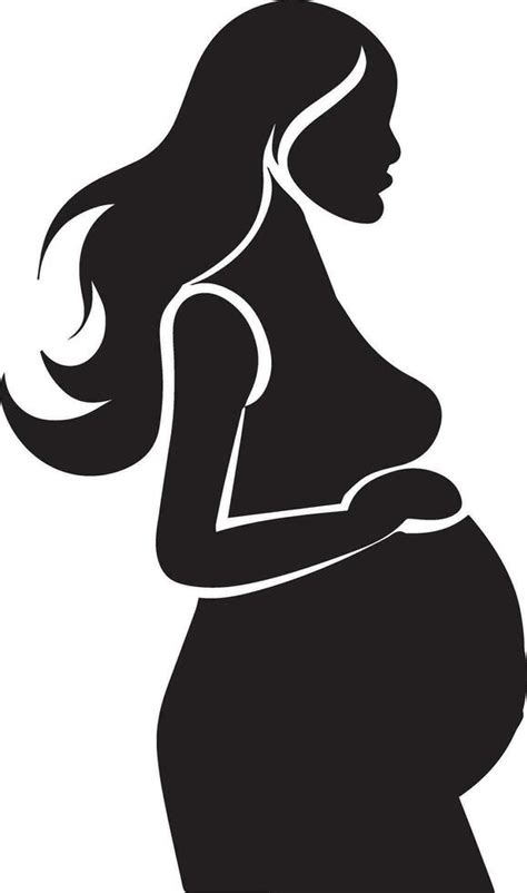 Pregnant Woman Vector Silhouette Illustration 27687277 Vector Art At