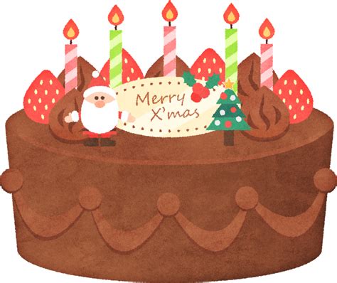 クリスマスケーキ（チョコレート）のイラスト Penta