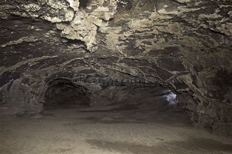 Lava Tube Cave Interior And Exit Passage Holes Stock Image Image