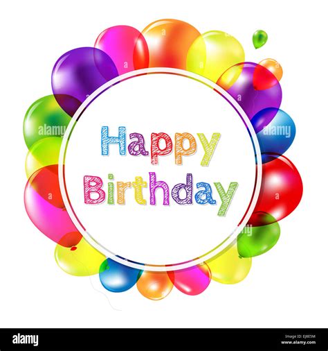 Happy Birthday Banner With Balloons Stock Photo Alamy