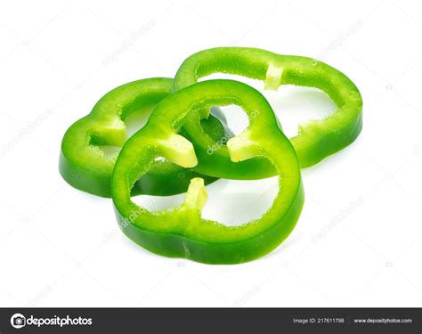Sliced Green Pepper Isolated White Stock Photo By Soloist Nan Hotmail