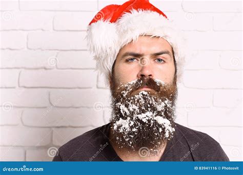 Hipster Santa Claus Stock Foto Afbeelding Bestaande Uit Rood 83941116