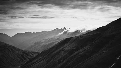 Gray Scale Mountain Photography Nature Landscape Monochrome Hd