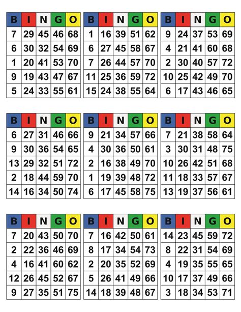 100 Free Printable Bingo Cards 1 75 Number Bingo 1 50 Cartelas De