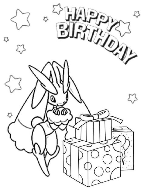 Pikachu Birthday Coloring Page
