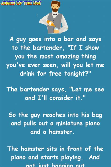 Funny Bar Joke The Bartender Is Impressed And Gives The Man Free
