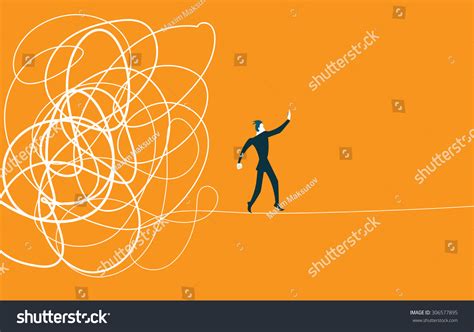 Came Out Tangle Difficult Situation Illustration Stock Vector Royalty