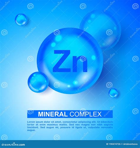 Mineral Blue Shining Pill Capsule Icon. Zn Zink Vector. Mineral Blue