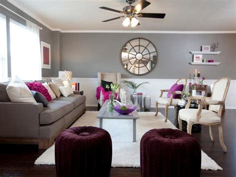 Contemporary Gray And Purple Living Room Hgtv