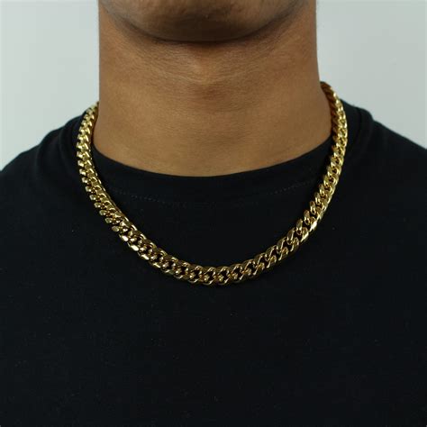 10mm Miami Cuban Link Chain In Gold Jewlz Express