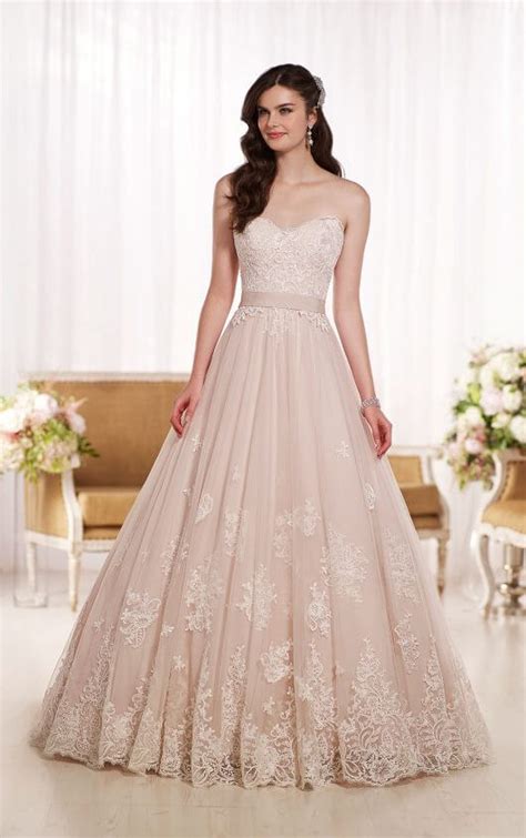 Sleevelss sheath mermaid wedding dresses lace 2018 tulle long bridal gowns cheap. Lace on Tulle Designer Wedding Dress | Essense of Australia