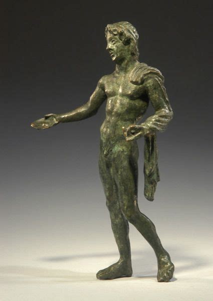 Etruscan Bronze Alexander The Great Nude But For A Cloak Over His Left