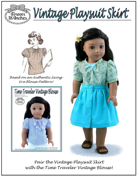 Forever 18 Inches Vintage Playsuit Skirt Doll Clothes Pattern 18 Inch
