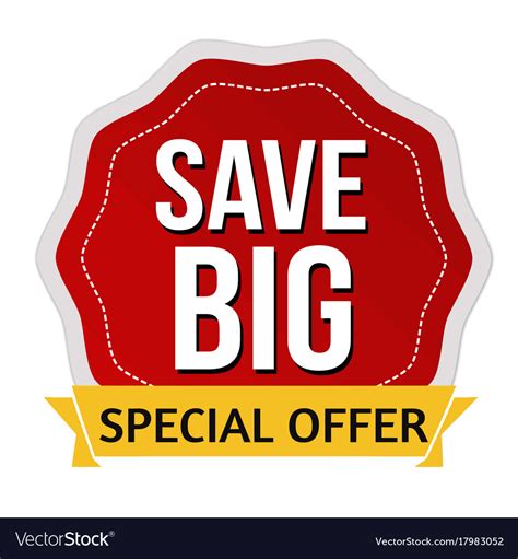 Save Big Sticker Or Label Royalty Free Vector Image