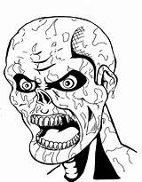 Coloring Scary Zombie sketch template