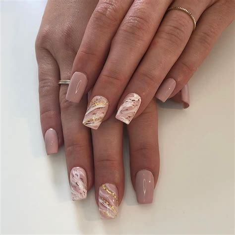Red Marble Nails With Gold Flakes Beautiful Chrome Nail Powders And