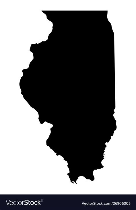 Illinois Silhouette Map Royalty Free Vector Image