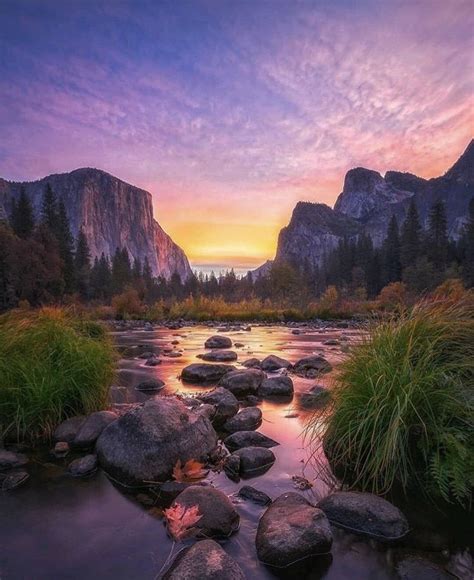 Yosemite Valley At Sunset Beautiful Sunset Beautiful World Beautiful