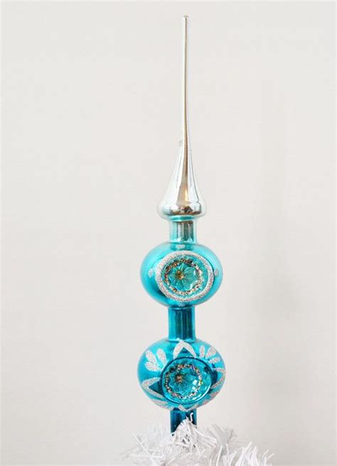 Maybe you would like to learn more about one of these? Turquoise Blue Christmas Tree Spire Topper Vintage Glass ...